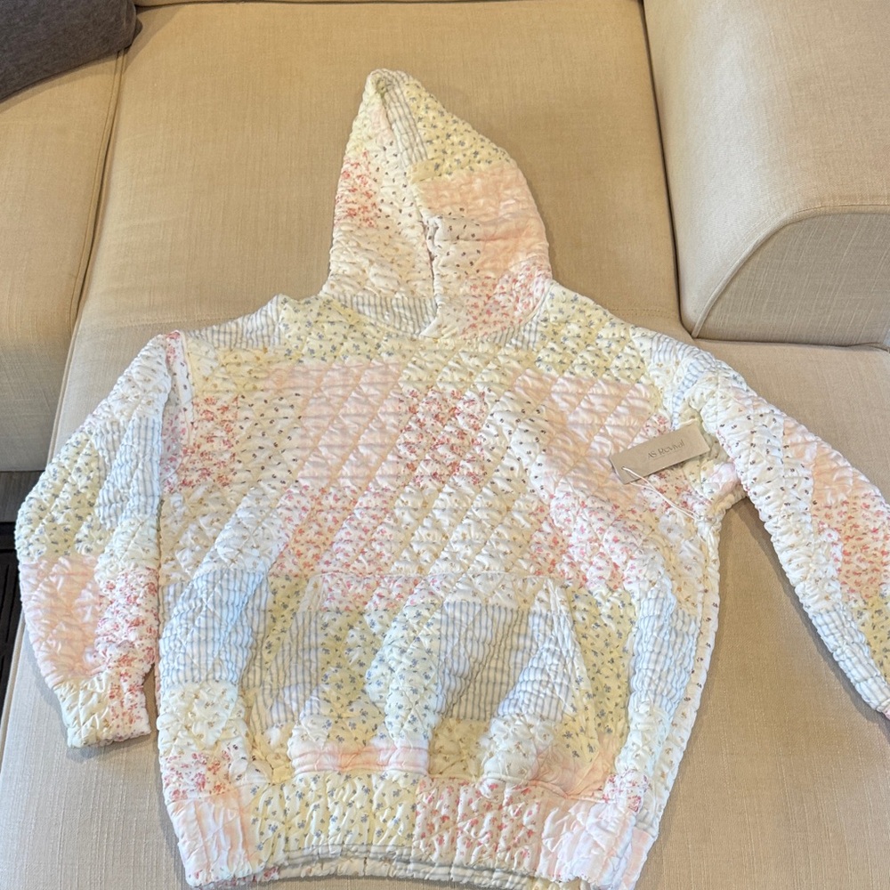 NWT Altar'd State Floral Quilted Hooded Sweatshirt